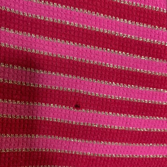 Victoria's Secret Thermal Sleep Pants Sz Large Pink Red Sparkle Stripes - Picture 3 of 8